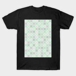 Sage Green and Grey Circles Pattern T-Shirt